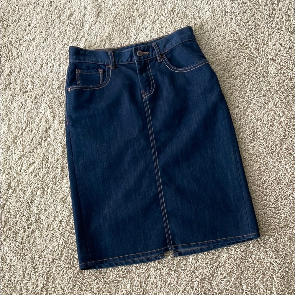 Old Navy Blue Pencil Skirt Knee-Length Casual